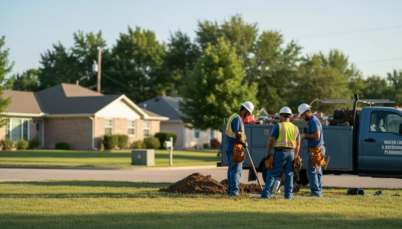 Residential water line and bathroom plumbing service in Glendale, RI